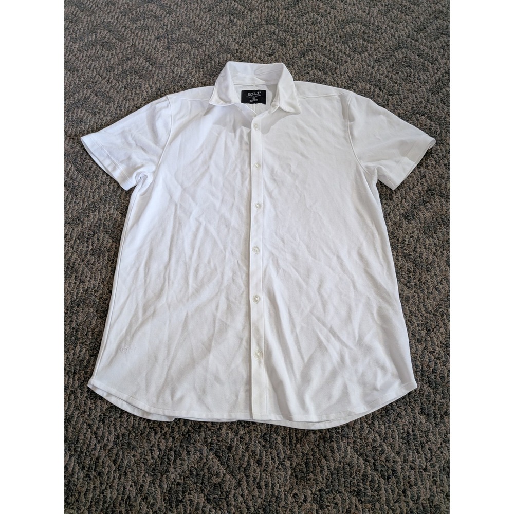 BYLT Premium Basics Bayside SS Oxford Shirt White Mens Large Short Sleeve NYPO1